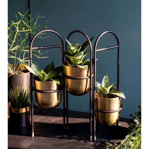 Golden Trio Metal Planter