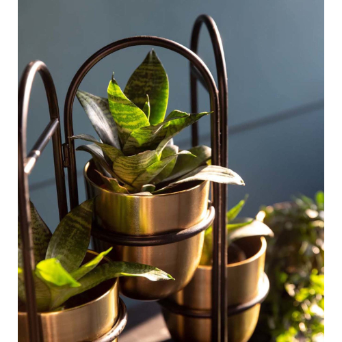 Golden Trio Metal Planter